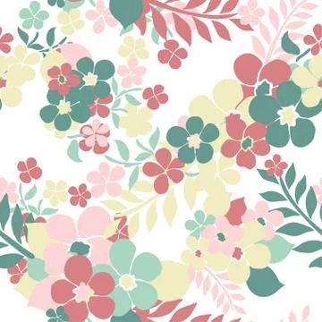 Seamless pattern with decorative flowers, for invitations, cards, scrapbooking Stock Illustration