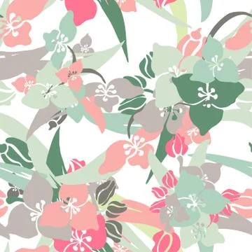 Seamless pattern with decorative flowers, for invitations, cards, scrapbooking Illustrazione stock