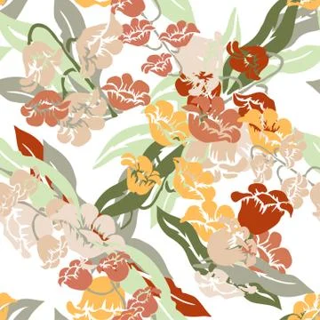 Seamless pattern with decorative flowers, for invitations, cards, scrapbooking Stock Illustration