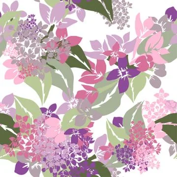 Seamless pattern with decorative flowers, for invitations, cards, scrapbooking Stock Illustration