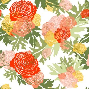 Seamless pattern with decorative flowers, for invitations, cards, scrapbooking Stock Illustration