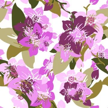 Seamless pattern with decorative flowers, for invitations, cards, scrapbooking Stock Illustration