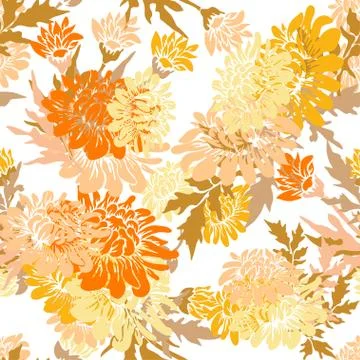 Seamless pattern with decorative flowers, for invitations, cards, scrapbooking Stock Illustration