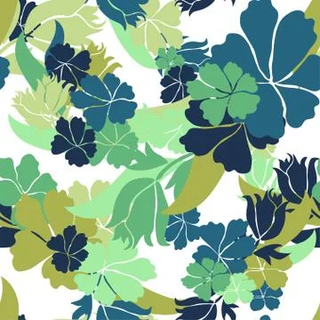 Seamless pattern with decorative flowers, for invitations, cards, scrapbooking Stock Illustration