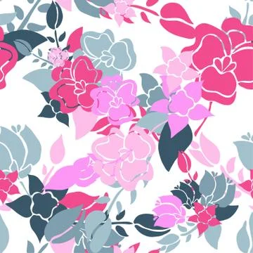 Seamless pattern with decorative flowers, for invitations, cards, scrapbooking Stock Illustration