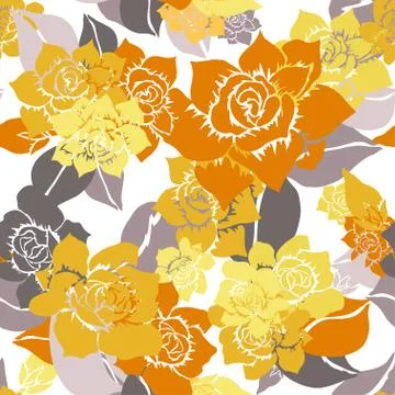 Seamless pattern with decorative flowers, for invitations, cards, scrapbooking Stock Illustration