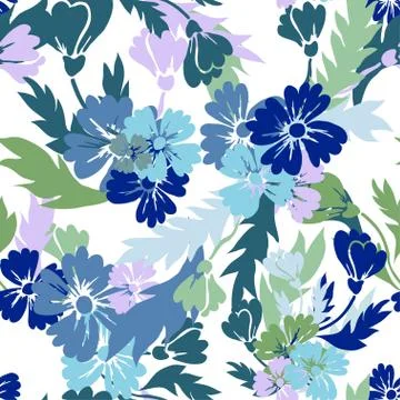 Seamless pattern with decorative flowers, for invitations, cards, scrapbooking Stock Illustration