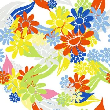 Seamless pattern with decorative flowers, for invitations, cards, scrapbooking Stock Illustration