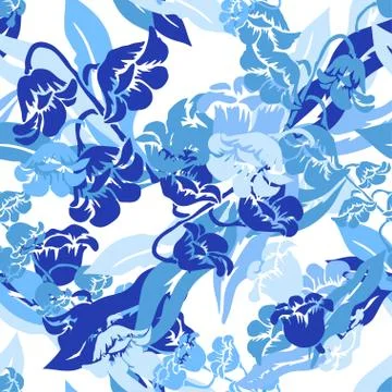 Seamless pattern with decorative flowers, for invitations, cards, scrapbooking Stock Illustration