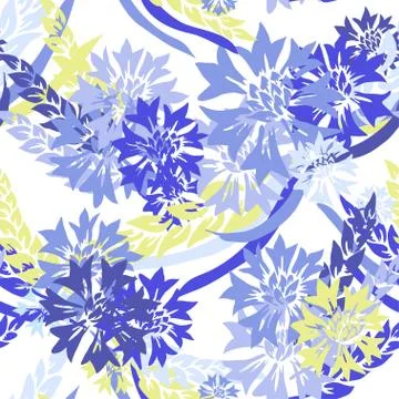 Seamless pattern with decorative flowers, for invitations, cards, scrapbooking Stock Illustration