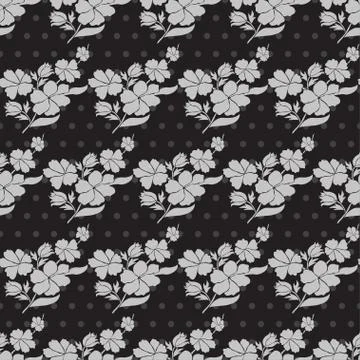 Seamless pattern with decorative flowers, for invitations, cards, scrapbooking Stock Illustration