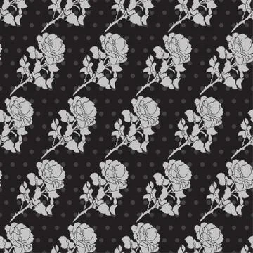 Seamless pattern with decorative flowers, for invitations, cards, scrapbooking Stock Illustration