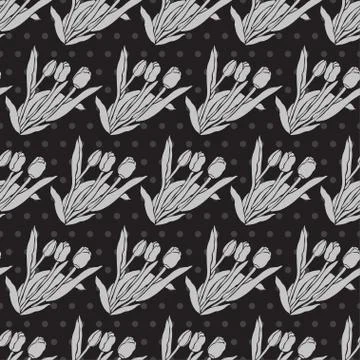 Seamless pattern with decorative flowers, for invitations, cards, scrapbooking Stock Illustration