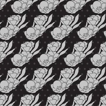 Seamless pattern with decorative flowers, for invitations, cards, scrapbooking Stock Illustration