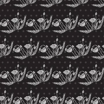 Seamless pattern with decorative flowers, for invitations, cards, scrapbooking Stock Illustration