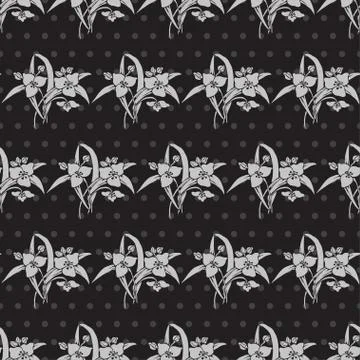 Seamless pattern with decorative flowers, for invitations, cards, scrapbooking Stock Illustration