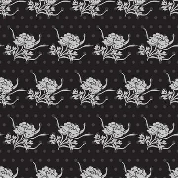 Seamless pattern with decorative flowers, for invitations, cards, scrapbooking Stock Illustration