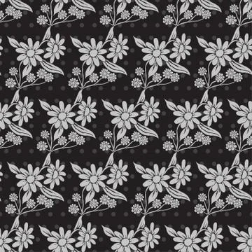 Seamless pattern with decorative flowers, for invitations, cards, scrapbooking Stock Illustration