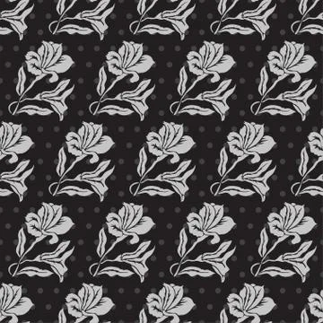 Seamless pattern with decorative flowers, for invitations, cards, scrapbooking Stock Illustration