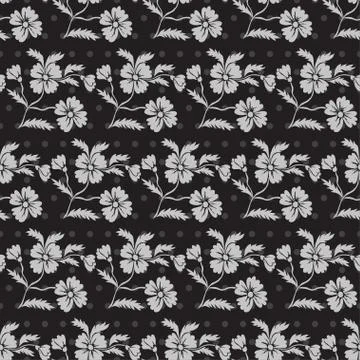 Seamless pattern with decorative flowers, for invitations, cards, scrapbooking Stock Illustration