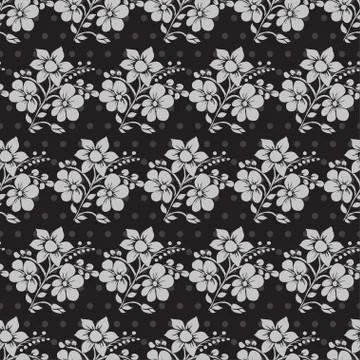 Seamless pattern with decorative flowers, for invitations, cards, scrapbooking Stock Illustration