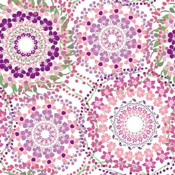 Seamless pattern with decorative flowers, for invitations, cards, scrapbooking Stock Illustration