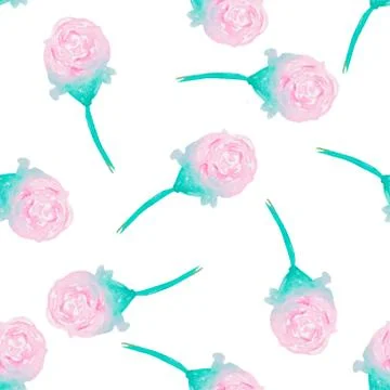 Seamless pattern with decorative flowers, for invitations, cards, scrapbooking Stock Illustration