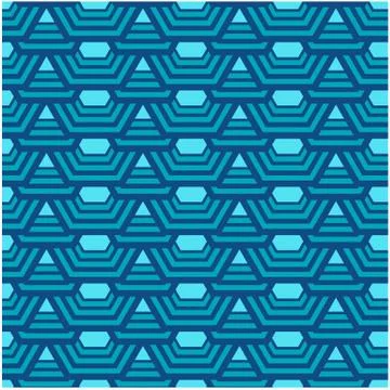 Seamless pattern decorative fragment of armor or blue cells Stock Illustration