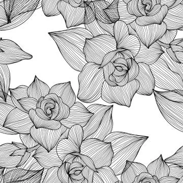 Seamless pattern with decorative gardenia, for invitations, cards, scrapbooking Stock Illustration
