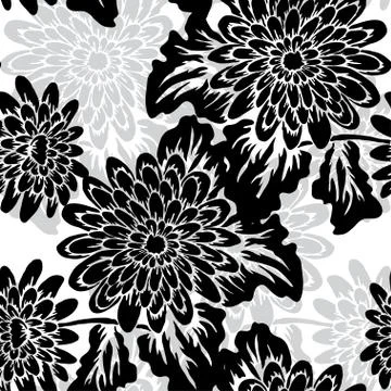 Seamless pattern with decorative gerbera, for invitations, cards, scrapbooking Stock Illustration