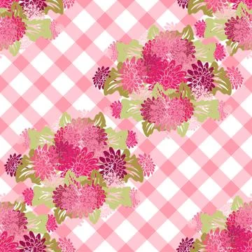 Seamless pattern with decorative gerbera, for invitations, cards, scrapbooking Stock Illustration