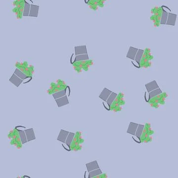 Seamless pattern decorative hanging planter cartoon vector イラスト素材