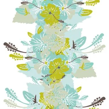 Seamless pattern with decorative hibiscus, for invitations, cards, scrapbooking Stock Illustration