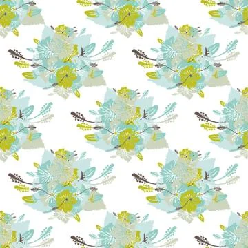 Seamless pattern with decorative hibiscus, for invitations, cards, scrapbooking Stock Illustration