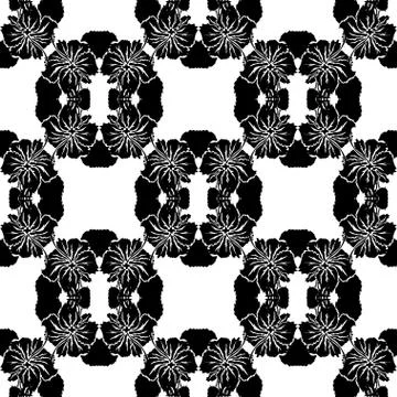 Seamless pattern with decorative hibiscus, for invitations, cards, scrapbooking Stock Illustration