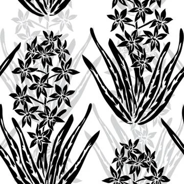 Seamless pattern with decorative hyacinth, for invitations, cards, scrapbooking Stock Illustration