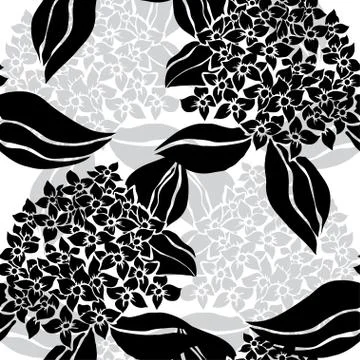 Seamless pattern with decorative hydrangea, for invitations, cards, scrapbooking Stock Illustration