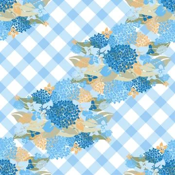 Seamless pattern with decorative hydrangea, for invitations, cards, scrapbooking Stock Illustration