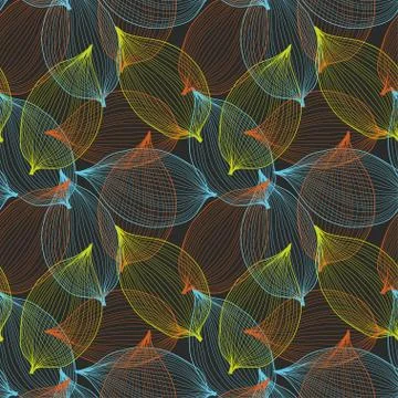 Seamless pattern with decorative leaves, for invitations, cards, scrapbooking Stock Illustration