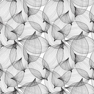 Seamless pattern with decorative leaves, for invitations, cards, scrapbooking Stock Illustration