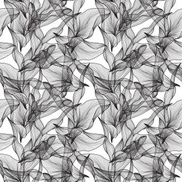 Seamless pattern with decorative leaves, for invitations, cards, scrapbooking Stock Illustration