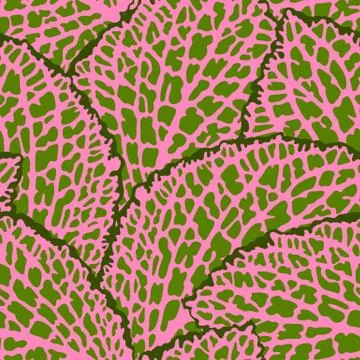 Seamless pattern with decorative leaves. Natural detailed illustration Stock Illustration