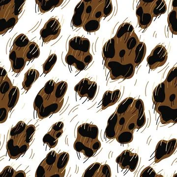 Seamless pattern with decorative leopard print. Animal stylized ornament, fur 스톡 일러스트