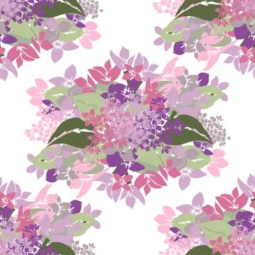 Seamless pattern with decorative lilac, for invitations, cards, scrapbooking Stock Illustration