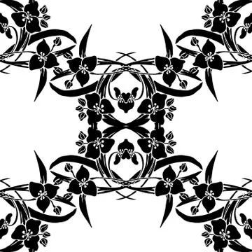 Seamless pattern with decorative lilies, for invitations, cards, scrapbooking Stock Illustration