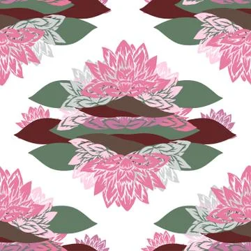Seamless pattern with decorative lotus, for invitations, cards, scrapbooking Stock Illustration