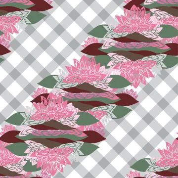 Seamless pattern with decorative lotus, for invitations, cards, scrapbooking Illustrazione stock