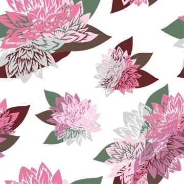 Seamless pattern with decorative lotus, for invitations, cards, scrapbooking Stock Illustration