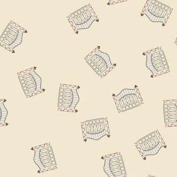 Seamless pattern decorative metal gate with stone pillars providing security Stock Illustration