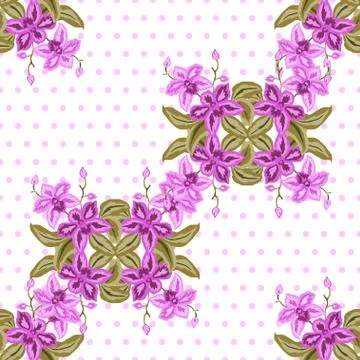 Seamless pattern with decorative orchid, for invitations, cards, scrapbooking Illustrazione stock